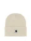 Carhartt Natural Logo Beanie Hat In Neutral