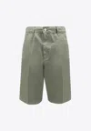 Carhartt Logo-patch Bermuda Shorts In Green