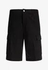 Carhartt Logo Patch Cargo Shorts In Black