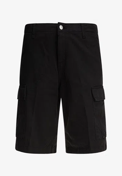 Carhartt Logo Patch Cargo Shorts In Black