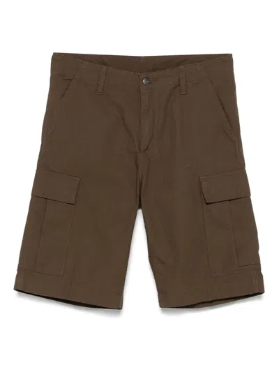 Carhartt Logo-patch Cargo Shorts In Brown