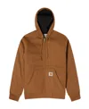 Carhartt Logo-patch Cotton Hooded Jacket In Brown