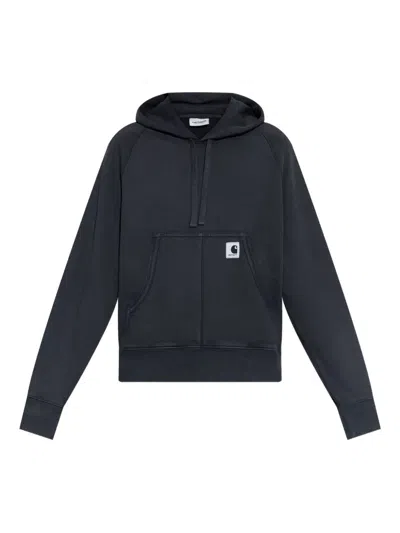 Carhartt Logo-patch Cotton Hoodie In Gray