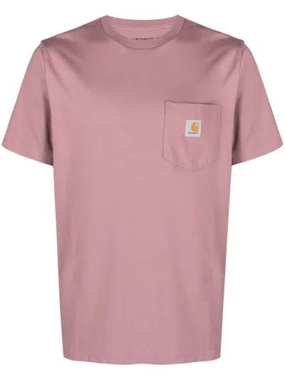 Carhartt Logo Patch T-shirt Pink