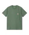 Carhartt Cotton T-shirt In Military Green With Pocket And Logo In Green