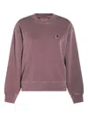 Carhartt Logo-patch Crew-neck Sweatshirt In Brown