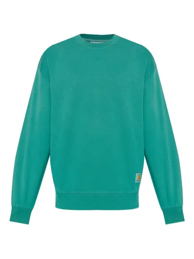 Carhartt Logo-patch Crewneck Sweatshirt In Green