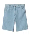 Carhartt Logo-patch Denim Cargo Shorts In Blue