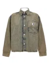 Carhartt Logo-patch Denim Shirt In Gray