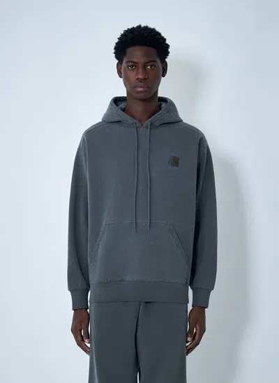 Carhartt Logo Patch Hooded Sweatshirt In Black