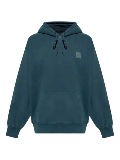Carhartt Logo-patch Hoodie In Blue