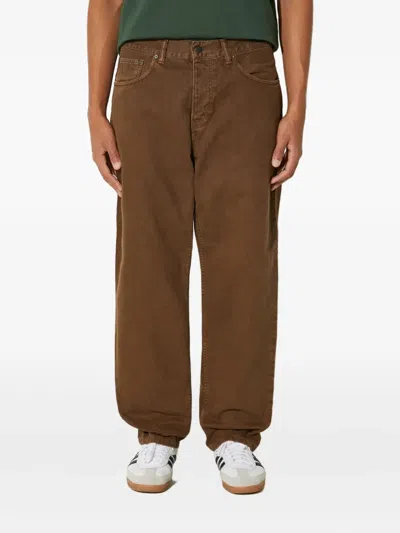 Carhartt Logo-patch Jeans In Brown