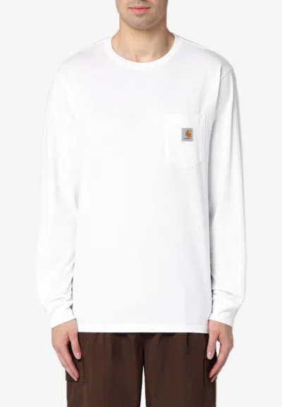 CARHARTT LOGO PATCH POCKET LONG-SLEEVED T-SHIRT