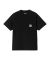 Carhartt Black Cotton T-shirt With Front Pocket In Black