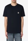 Carhartt Vintage  Pocket T Shirt Top In Washed Black, Men's At Urban Outfitters In Blue