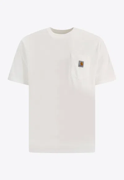 Carhartt Logo Patch Pocket T-shirt In White