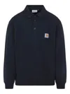 Carhartt Work In Progress French Terry Polo Sweatshirt In Black