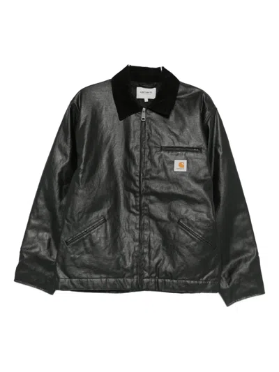 Carhartt Work In Progress Og Dean Coated Cotton Jacket In Black