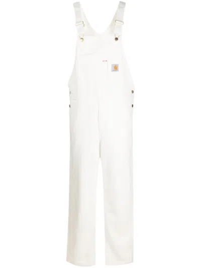Carhartt Wip Cotton Trousers With Logo In White