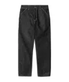 Carhartt Logo-patch Straight-leg Jeans In Black