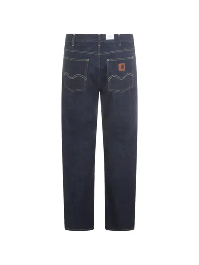 Carhartt Logo-patch Straight-leg Jeans In Blue