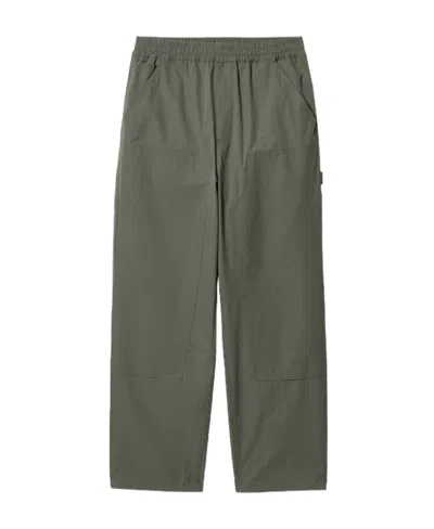 Carhartt Logo-patch Straight-leg Trousers In Black