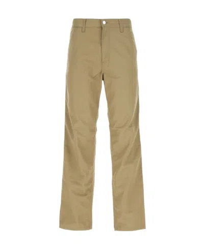Carhartt Logo-patch Straight Trousers In Green