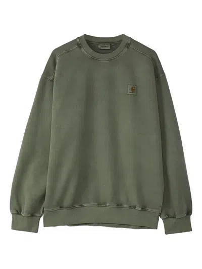 Carhartt Logo-patch Sweatshirt In Green