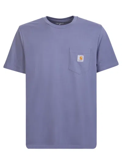 Carhartt T-shirt Chest Pocket Short Sleeves In Blue