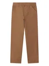 Carhartt Hamilton Organic Cotton Trousers With Knee Patch In Brown