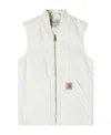 Carhartt Vest With Patch Pockets And Ribbed Collar In White