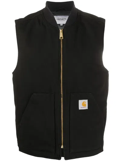CARHARTT LOGO PATCH ZIPPED VEST