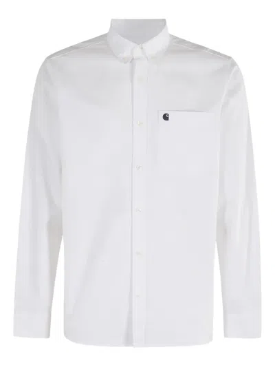 Carhartt Logo-pocket Oxford Shirt In White