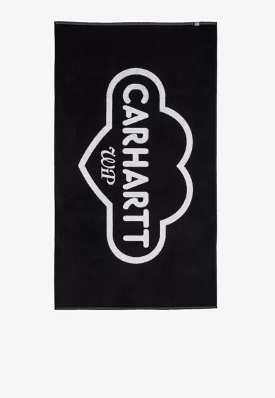 Carhartt Logo Print Beach Towel In Black