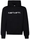 Carhartt Wip Logo Embroidered Drawstring Hoodie In Black