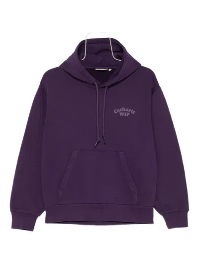 Carhartt Logo-print Hoodie In Purple