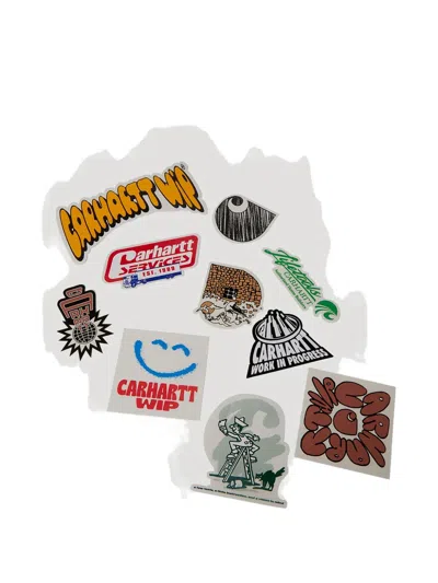 Carhartt Logo-print Stickers (pack Of Ten) In White