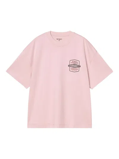 Carhartt Logo-print T-shirt In Pink