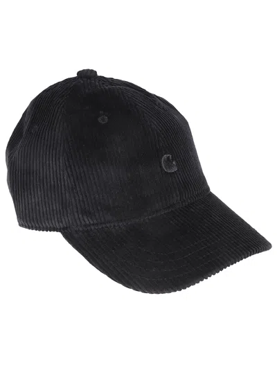 Carhartt Logo Ribbed Baseball Cap In Nero