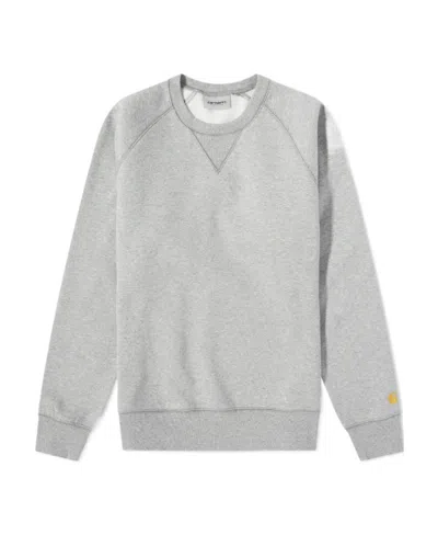 Carhartt Logo Round-necked Sweater In Gray