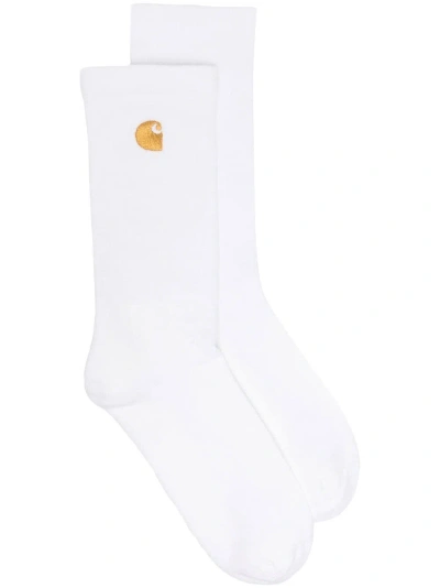 Carhartt Chase Logo-embroidered Socks In White