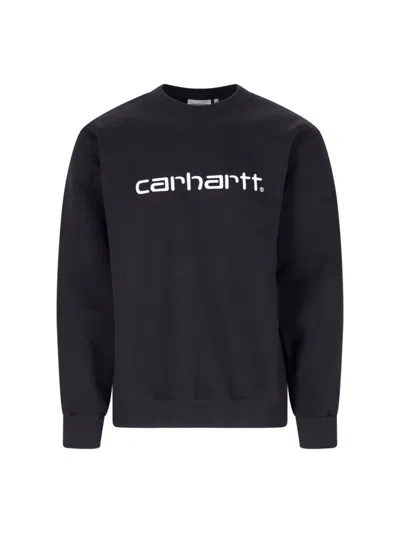 Carhartt Logo Sweatshirt In Black