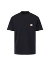 Carhartt Man T-shirt Midnight Blue Size Xl Cotton In Black