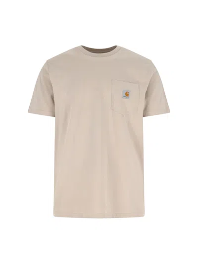 Carhartt Logo T-shirt In Neutral