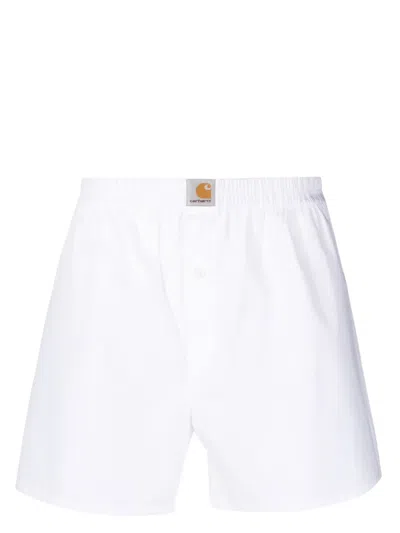Carhartt Logo Patch Boxer Shorts In White
