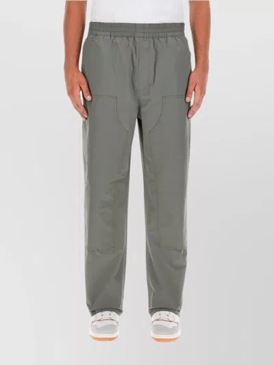 Carhartt Logo Waistband Straight Leg Pockets Trousers In Green