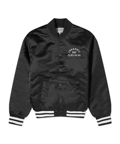 Carhartt Logo-embroidered Bomber Jacket In Black