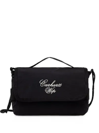 Carhartt Logo-embroidered Foldover Belt Bag In Black