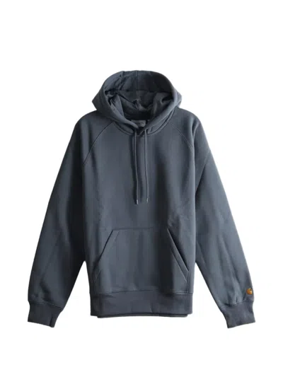 Carhartt Logo-embroidered Hoodie In Gray