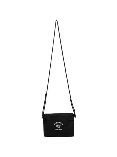 Carhartt Logo-embroidered Shoulder Bag In Black